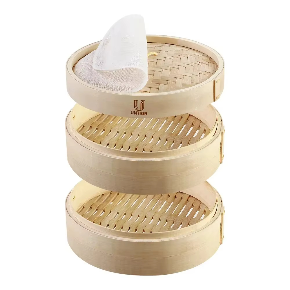 Bao Steamer Bamboo - جهاز بخار طعام من الخيزران مقاس