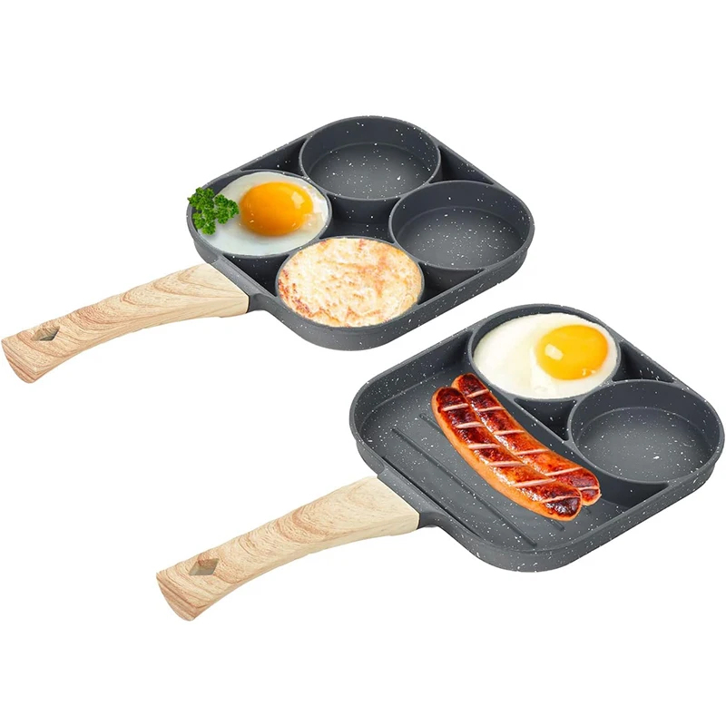 Egg Waffle Pan - مقلاة بانكيك وبيض بـ 4 أقسام،