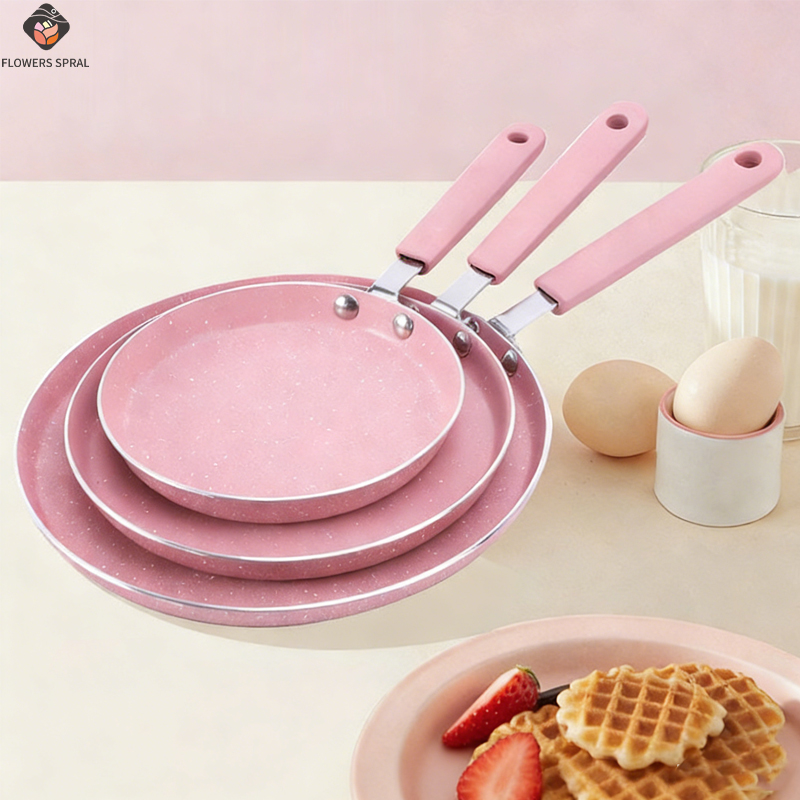Egg Waffle Pan - مقلاة غير لاصقة باللون الوردي لقلي