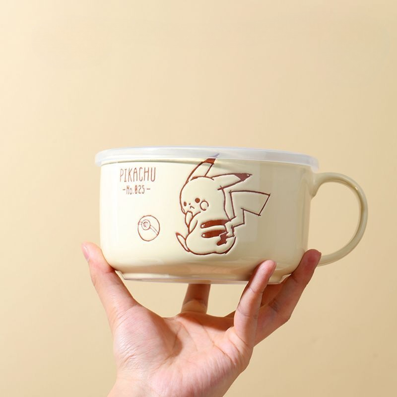 Dim Sum Basket - وعاء سيراميك لطيف بتصميم بيكاتشو ملون