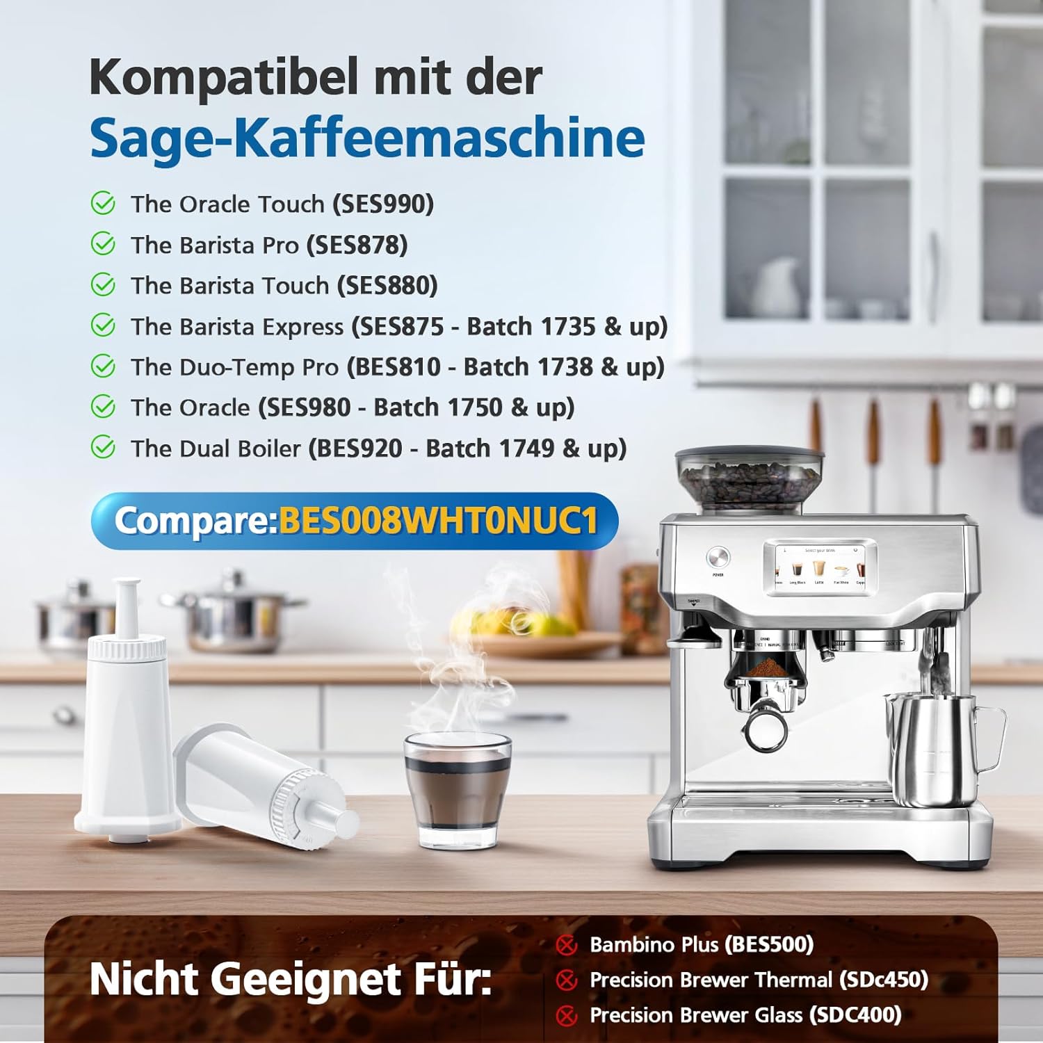 فلتر مياه بديل لماكينة إسبريسو - مراجعة Breville Espresso Barista Touch وسعره